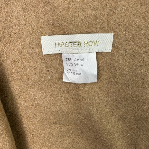 Hipster Row Women's open front cape vest Sleeveless wool blend Brown Sz one size - Picture 6 of 7